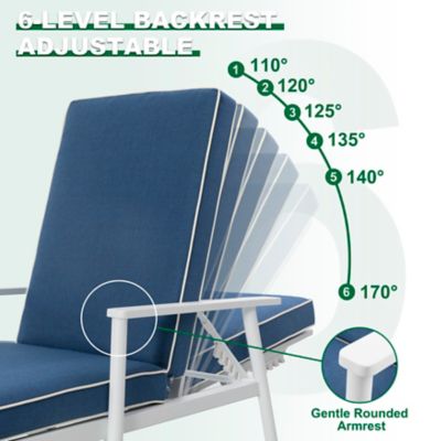 Image showing  Outdoor 2-Piece Aluminum Lounge Chairs with 6-Level Adjustment