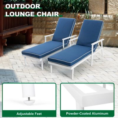 Image showing  Outdoor 2-Piece Aluminum Lounge Chairs with 6-Level Adjustment