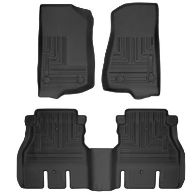 Husky Liners Weatherbeater Floor Mats 2018 - 2025 Jeep WranglerJL Unlimited 4-door Front 2nd Row 3-pc