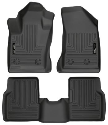Husky Liners Weatherbeater Floor Mats 2017 - 2025 Jeep Compass Front 2nd Row 3-pc Black