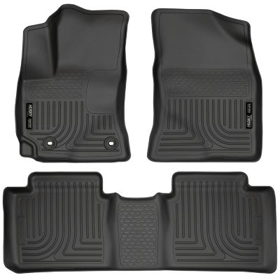 Husky Liners Weatherbeater Floor Mats 2014 - 2019 Toyota Corolla with Standard Transmission Front 2nd Row 3-pc Black