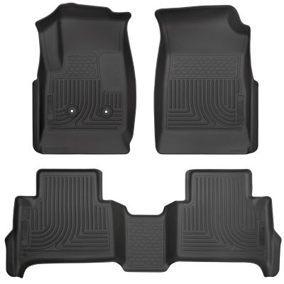 Husky Liners Weatherbeater Floor Mats 2015 - 2022 Chevy Colorado GMC Canyon CREW CAB ONLY Front 2nd Row - Black 3-pc