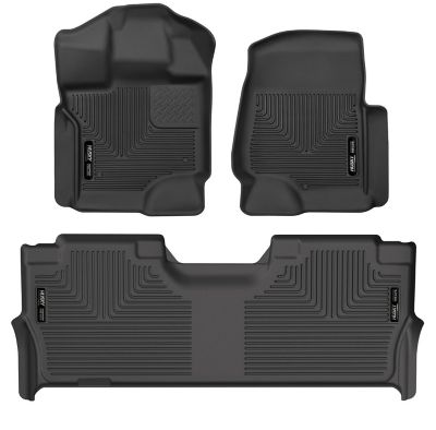 Husky Liners Floor Mats 2017 - 2025 Ford F-250/F-350/F-450 SUPERCREW CAB ONLY with Factory Carpet with Fold Flat Storage