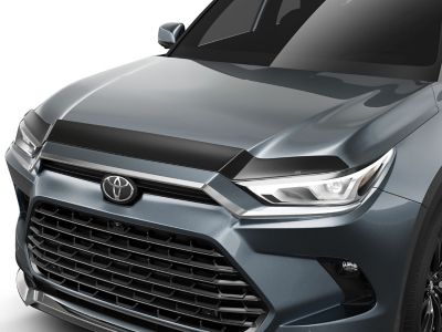 Image showing  Hood Protector 2024 - 2026 Toyota GRAND Highlander Low Profile Deflector / Bug Shield Smoke 1-pc