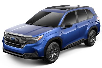 Image showing 2 th Husky Liners Aeroskin Hood Protector 2025 Subaru Forester Low Profile Deflector / Bug Shield Chrome 1-pc