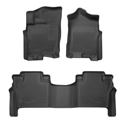Husky Liners Weatherbeater Floor Mats 2017 - 2023 Nissan Titan CREW CAB ONLY Front 2nd Row - Black 3-pc
