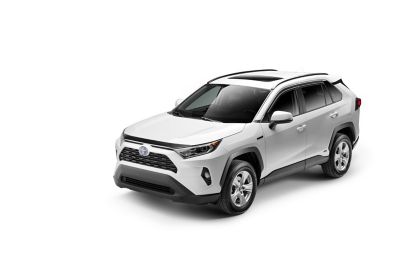 Image showing  Aeroskin Hood Protector 2019 - 2025 Toyota RAV4 Low Profile Deflector / Bug Shield - 1 pc. Smoke