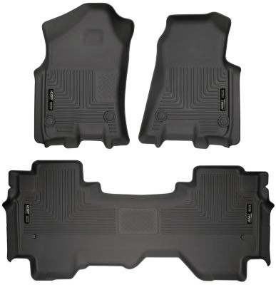 Husky Liners Weatherbeater Floor Mats 2019 - 2025 Ram 1500 QUAD CAB ONLY Front 2nd Row - Black 3-pc