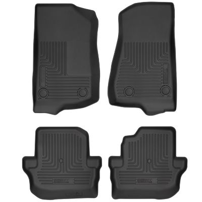 Husky Liners Weatherbeater Floor Mats 2018 - 2025 Jeep WranglerJL 2-door Front 2nd Row - Black 3-pc
