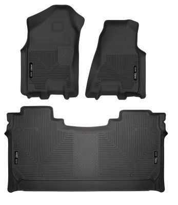 Husky Liners Floor Mats 2019 - 2024 Ram 1500 CREW CAB ONLY with Factory Underseat Storage Front 2nd Row - Black 3-pc
