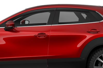 Image showing  Low Profile Ventvisor Rain Guards 2020 - 2025 Mazda CX-30 Front Rear Smoke 4-pc
