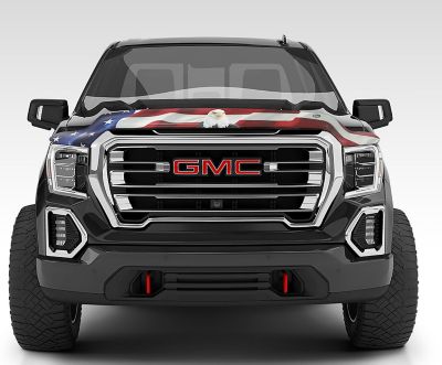Husky Liners Hood Protector with American Flag 2015-2019 GMC Sierra 2500 HD/3500 HD Exludes Induction System High Profile