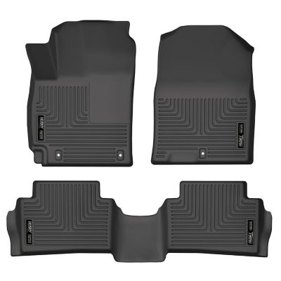 Husky Liners Weatherbeater Floor Mats 2018 - 2024 Hyundai Kona Front 2nd Row 3-pc Black