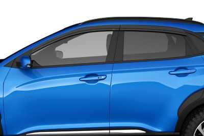Image showing  Low Profile Ventvisor Rain Guards 2020 - 2025 Hyundai Kona Front Rear Smoke 4-pc