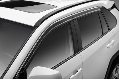 Husky Liners Low Profile Ventvisor Rain Guards 2019 - 2025 Toyota RAV4 Front Rear Smoke with Chrome Trim 4-pc