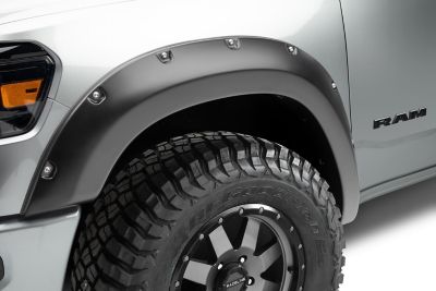 Image showing  Fender Flares Pocket Style 2019 - 2024 Ram 1500 Excludes Rebel And TRX Models Front Rear 4-pc Black