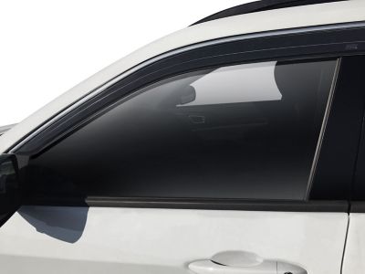 Image showing  Low Profile Ventvisor Rain Guards 2010 - 2017 Cadillac SRX Front Rear Smoke with Chrome Trim 6-pc