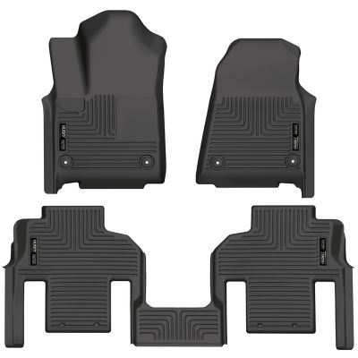 Husky Liners Weatherbeater Floor Mats 2022 - 2025 Jeep Wagoneer with 2nd Row Bucket Seats Front 2nd Row 3-pc Black