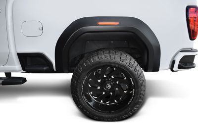 Image showing  Fender Flares Extend-A-Fender Style 2020 - 2025 GMC Sierra 2500 HD 3500 HD Front Rear 4-pc Black