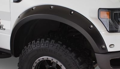 Image showing  Fender Flares Pocket Style 2010 - 2014 Ford F-150 SVT Raptor Front Rear 4-pc Black