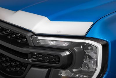Image showing  Aeroskin Hood Protector 2024 - 2025 Ford Ranger Low Profile Deflector / Bug Shield - 1 pc. Chrome
