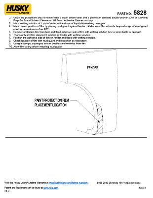 Image showing 5 th Husky Liners Custom Mud Guards 2020 - 2025 Chevy Silverado 2500/3500 HD Excludes Dually Front Rear Set 4-pc Black