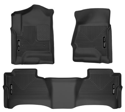 Husky Liners Floor Mats 2014-2018 Chevy Silv GMC Sierra 1500 CREW CAB 15-19 Silv/Sierra 2500/3500 CREW CAB Footwell Cvg