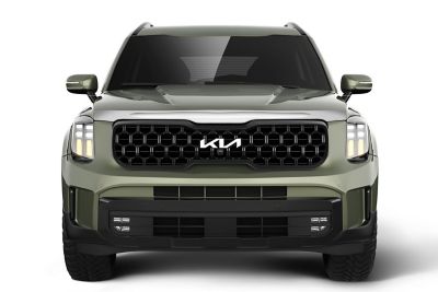 Image showing  Aeroskin Hood Protector 2020 - 2025 Kia Telluride Low Profile Deflector / Bug Shield - 1 pc. Chrome