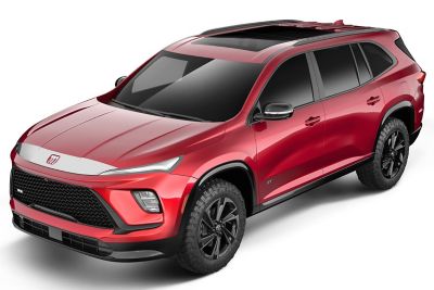 Image showing 2 th Husky Liners Aeroskin Hood Protector 2025 Buick Enclave Low Profile Deflector / Bug Shield - 1 pc. Chrome