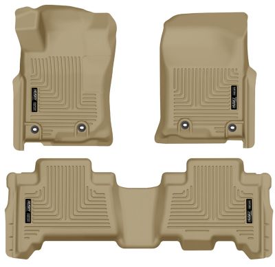 Husky Liners Weatherbeater Floor Mats 2013 - 2024 Toyota 4Runner 2014 - 2024 Lexus GX460 Front 2nd Row 3-pc Tan