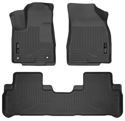 Image showing  Weatherbeater Floor Mats 2014 - 2019 Toyota Highlander Excludes Hybrid Front 2nd Row 3-pc Black