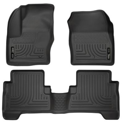Husky Liners Weatherbeater Floor Mats 2013 - 2019 Ford Escape 2013 - 2018 Ford C-Max Front 2nd Row 3-pc Black