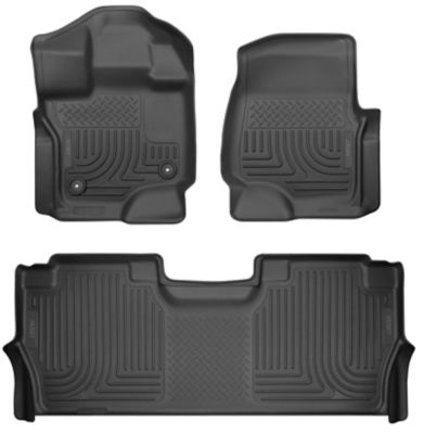 Husky Liners X-act Contour Floor Mats 2021-2025 Ford F-150 Includes 2022-2025 Lightning SUPERCREW CAB w/Fold Flat Storage