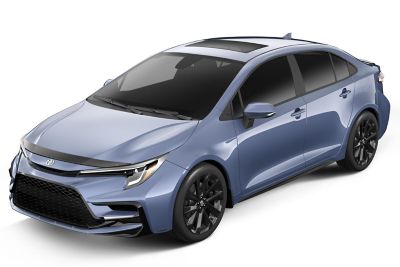 Image showing  Aeroskin Hood Protector 2020 - 2025 Toyota Corolla Low Profile Deflector / Bug Shield - 1 pc. Smoke