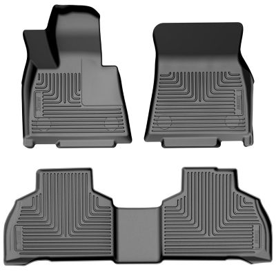Image showing  Weatherbeater Floor Mats 2019 - 2025 BMW X7 with 2nd Row Bench Seats Front Rear 3 pc. Black