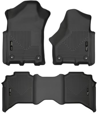 Husky Liners Weatherbeater Floor Mats 2019 - 2024 Ram 2500/3500 CREW CAB ONLY Front 2nd Row 3-pc Black