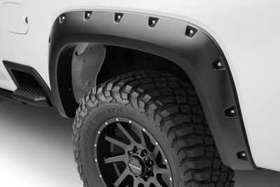 Image showing  Fender Flares Pocket Style 2020 - 2025 Chevy Silverado 2500 HD 2020 - 2025 Chevy Silverado 3500 HD Black