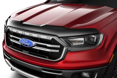Husky Liners Aeroskin Hood Protector 2019 - 2024 Ford Ranger Low Profile Deflector / Bug Shield - 1 pc. Smoke