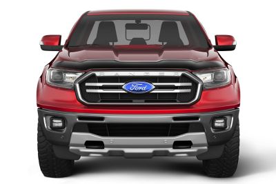 Image showing  Aeroskin Hood Protector 2019 - 2024 Ford Ranger Low Profile Deflector / Bug Shield - 1 pc. Smoke