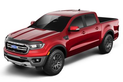 Image showing  Aeroskin Hood Protector 2019 - 2024 Ford Ranger Low Profile Deflector / Bug Shield - 1 pc. Smoke