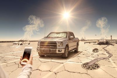 Image showing  Custom Fit Sunshade 2015-2024 Ford F-150 includes 22-23 Lightning SuperCrew 2017-2024 F-250 F-350 Silver