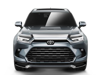 Image showing  Hood Protector 2024 - 2026 Toyota GRAND Highlander Low Profile Deflector / Bug Shield Chrome 1-pc
