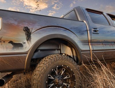 Image showing  Wheel Well Rear Guards 2015 - 2020 Ford F-150 Rear 2-pc Black