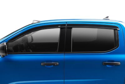 Image showing  Low Profile Ventvisor Rain Guards 2019 - 2025 Ford Ranger CREW CAB ONLY Front Rear Smoke 4-pc