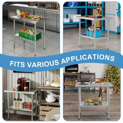 Image showing 6 th NUUK 36 in.Stainless Steel Work Table, Heavy Duty Commercial Kitchen Food Prep Station