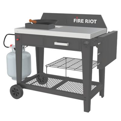 Fire Riot Outdoor Propane 50,000BTU Wok Cooking Station, Outdoor Burner with Table