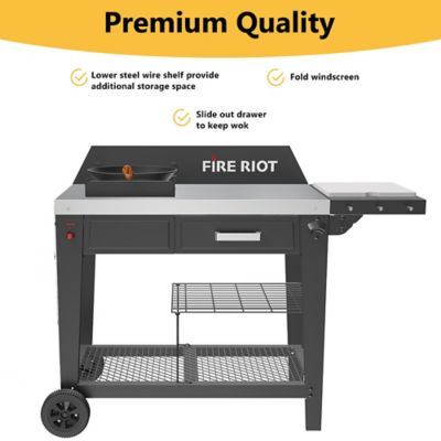 Image showing  Outdoor Propane 50,000BTU Wok Cooking Station, Outdoor Burner with Table