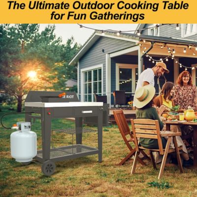 Image showing 5 th Fire Riot Outdoor Propane 50,000BTU Wok Cooking Station, Outdoor Burner with Table