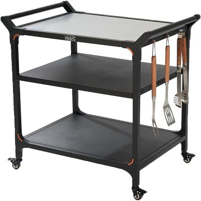 NUUK Outdoor 24 x 32in. Stainless Steel Food Prep Cart, Patio Rolling Grill Table with 3 Shelf