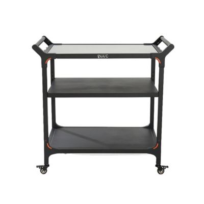 Image showing  Outdoor 24 x 32in. Stainless Steel Food Prep Cart, Patio Rolling Grill Table with 3 Shelf